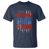 American Patriotic T Shirt Freedom Is My Second Favorite F-Word Retro US Flag - Wonder Print Shop