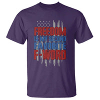 American Patriotic T Shirt Freedom Is My Second Favorite F-Word Retro US Flag - Wonder Print Shop