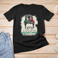 Mexican Girl T Shirt For Women Proud Of My Roots Orgulloso Mexicana Messy Bun Latina Hispanic - Wonder Print Shop