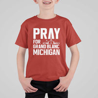 Pray for Grand Blanc Michigan T Shirt For Kid Faith and Community Support - Wonder Print Shop