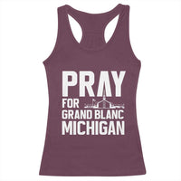 Pray for Grand Blanc Michigan Racerback Tank Top Faith and Community Support - Wonder Print Shop