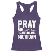 Pray for Grand Blanc Michigan Racerback Tank Top Faith and Community Support - Wonder Print Shop
