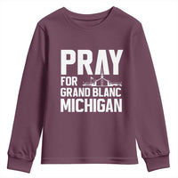 Pray for Grand Blanc Michigan Youth Sweatshirt Faith and Community Support - Wonder Print Shop
