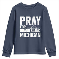 Pray for Grand Blanc Michigan Youth Sweatshirt Faith and Community Support - Wonder Print Shop