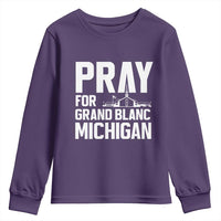 Pray for Grand Blanc Michigan Youth Sweatshirt Faith and Community Support - Wonder Print Shop
