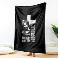 Christianity Is Under Attack Throw Blanket Jesus Stand for Faith Michigan Church - Wonder Print Shop