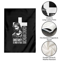 Christianity Is Under Attack Garden Flag Jesus Stand for Faith Michigan Church - Wonder Print Shop
