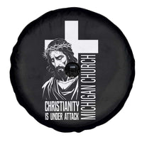 Christianity Is Under Attack Spare Tire Cover Jesus Stand for Faith Michigan Church - Wonder Print Shop