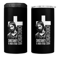 Christianity Is Under Attack 4 in 1 Can Cooler Tumbler Jesus Stand for Faith Michigan Church - Wonder Print Shop