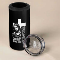 Christianity Is Under Attack 4 in 1 Can Cooler Tumbler Jesus Stand for Faith Michigan Church - Wonder Print Shop