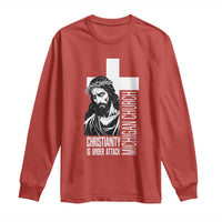 Christianity Is Under Attack Long Sleeve Shirt Jesus Stand for Faith Michigan Church - Wonder Print Shop