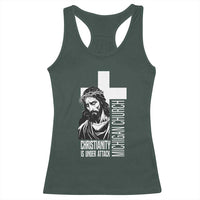 Christianity Is Under Attack Racerback Tank Top Jesus Stand for Faith Michigan Church - Wonder Print Shop