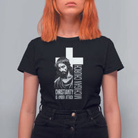 Christianity Is Under Attack T Shirt For Women Jesus Stand for Faith Michigan Church - Wonder Print Shop