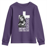 Christianity Is Under Attack Youth Sweatshirt Jesus Stand for Faith Michigan Church - Wonder Print Shop