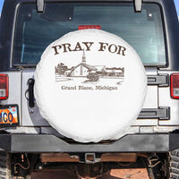 Pray for Grand Blanc Michigan Spare Tire Cover Vintage Church Faith Support - Wonder Print Shop
