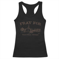 Pray for Grand Blanc Michigan Racerback Tank Top Vintage Church Faith Support - Wonder Print Shop