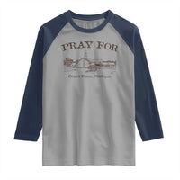 Pray for Grand Blanc Michigan Raglan Shirt Vintage Church Faith Support - Wonder Print Shop