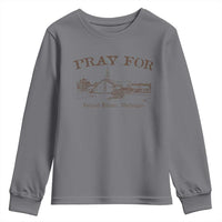 Pray for Grand Blanc Michigan Youth Sweatshirt Vintage Church Faith Support - Wonder Print Shop