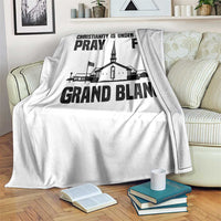Christianity Is Under Attack Throw Blanket Pray for Grand Blanc Church Michigan Faith Support - Wonder Print Shop