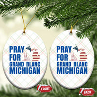 Pray for Grand Blanc Michigan Ceramic Ornament American Flag Christian Support - Wonder Print Shop