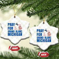 Pray for Grand Blanc Michigan Ceramic Ornament American Flag Christian Support - Wonder Print Shop