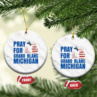 Pray for Grand Blanc Michigan Ceramic Ornament American Flag Christian Support - Wonder Print Shop