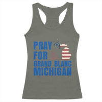 Pray for Grand Blanc Michigan Racerback Tank Top American Flag Christian Support - Wonder Print Shop
