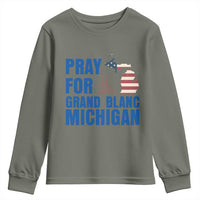 Pray for Grand Blanc Michigan Youth Sweatshirt American Flag Christian Support - Wonder Print Shop