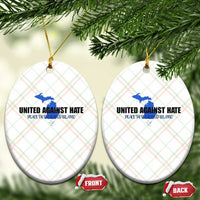 Peace for Grand Blanc Michigan Ceramic Ornament United Against Hate - Wonder Print Shop