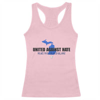 Peace for Grand Blanc Michigan Racerback Tank Top United Against Hate - Wonder Print Shop