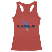 Peace for Grand Blanc Michigan Racerback Tank Top United Against Hate - Wonder Print Shop