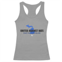 Peace for Grand Blanc Michigan Racerback Tank Top United Against Hate - Wonder Print Shop