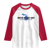 Peace for Grand Blanc Michigan Raglan Shirt United Against Hate - Wonder Print Shop