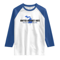 Peace for Grand Blanc Michigan Raglan Shirt United Against Hate - Wonder Print Shop
