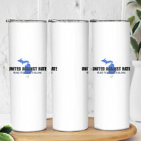 Peace for Grand Blanc Michigan Skinny Tumbler United Against Hate - Wonder Print Shop