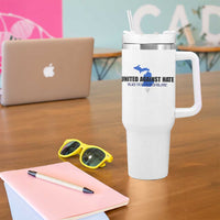 Peace for Grand Blanc Michigan Tumbler With Handle United Against Hate - Wonder Print Shop
