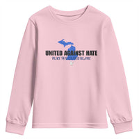 Peace for Grand Blanc Michigan Youth Sweatshirt United Against Hate - Wonder Print Shop