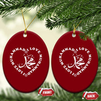 I Love Muhammad Ceramic Ornament Musliam Identity Peace Pride Islamic Calligraphy - Wonder Print Shop