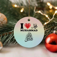 I Love Muhammad Ceramic Ornament Musliam Identity Faith Peace Pride Islamic Calligraphy - Wonder Print Shop