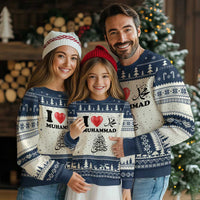 I Love Muhammad Ugly Christmas Sweater Musliam Identity Faith Peace Pride Islamic Calligraphy - Wonder Print Shop