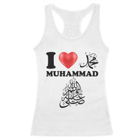 I Love Muhammad Racerback Tank Top Musliam Identity Faith Peace Pride Islamic Calligraphy - Wonder Print Shop