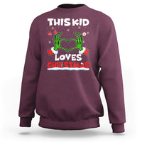 Funny Christmas Sweatshirt This Kid Loves Xmas Skeleton Heart - Wonder Print Shop