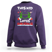 Funny Christmas Sweatshirt This Kid Loves Xmas Skeleton Heart - Wonder Print Shop