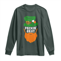Funny St Patricks Day Long Sleeve Shirt Feckin Eejit Irish Slang Idiot Patty's Day