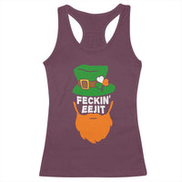 Funny St Patricks Day Racerback Tank Top Feckin Eejit Irish Slang Idiot Patty's Day