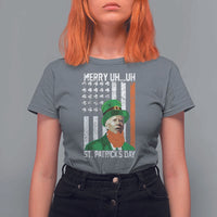 Funny Biden St Patricks Day T Shirt For Women Merry 4th of Saint Patrick Uh Uh Leprechaun American Flag