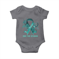 Sexual Assault Awareness Baby Onesie End The Stigma Teal Floral Ribbon