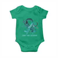 Sexual Assault Awareness Baby Onesie End The Stigma Teal Floral Ribbon