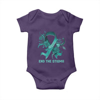 Sexual Assault Awareness Baby Onesie End The Stigma Teal Floral Ribbon