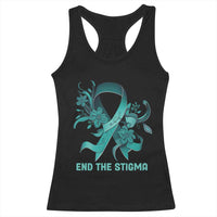 Sexual Assault Awareness Racerback Tank Top End The Stigma Teal Floral Ribbon